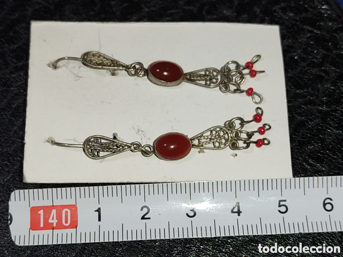Joyeria: Pendientes de plata filigrana y &aacute;mbar.Vintage. - Foto 3