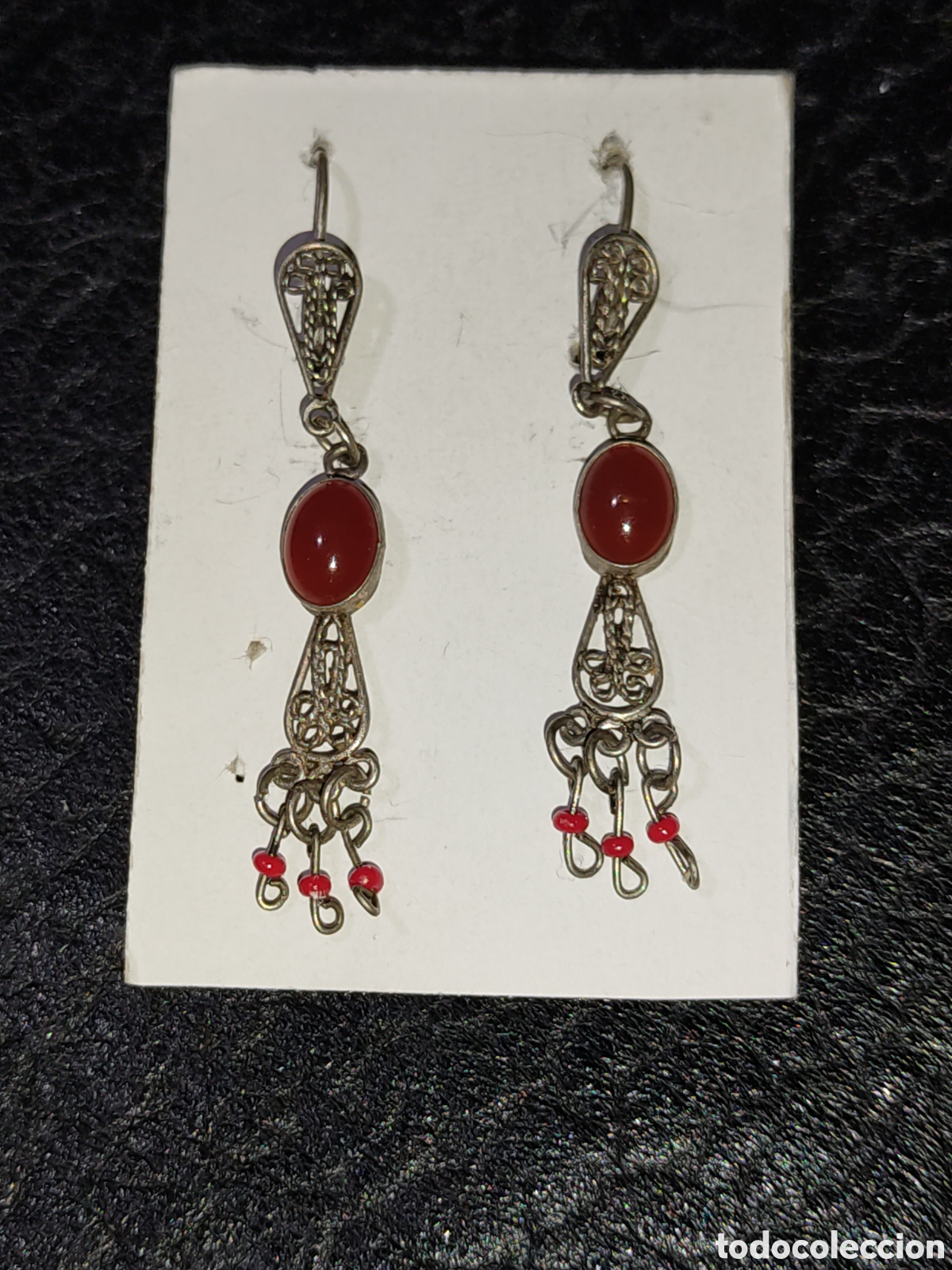 Joyeria: Pendientes de plata filigrana y &aacute;mbar.Vintage. - Foto 4