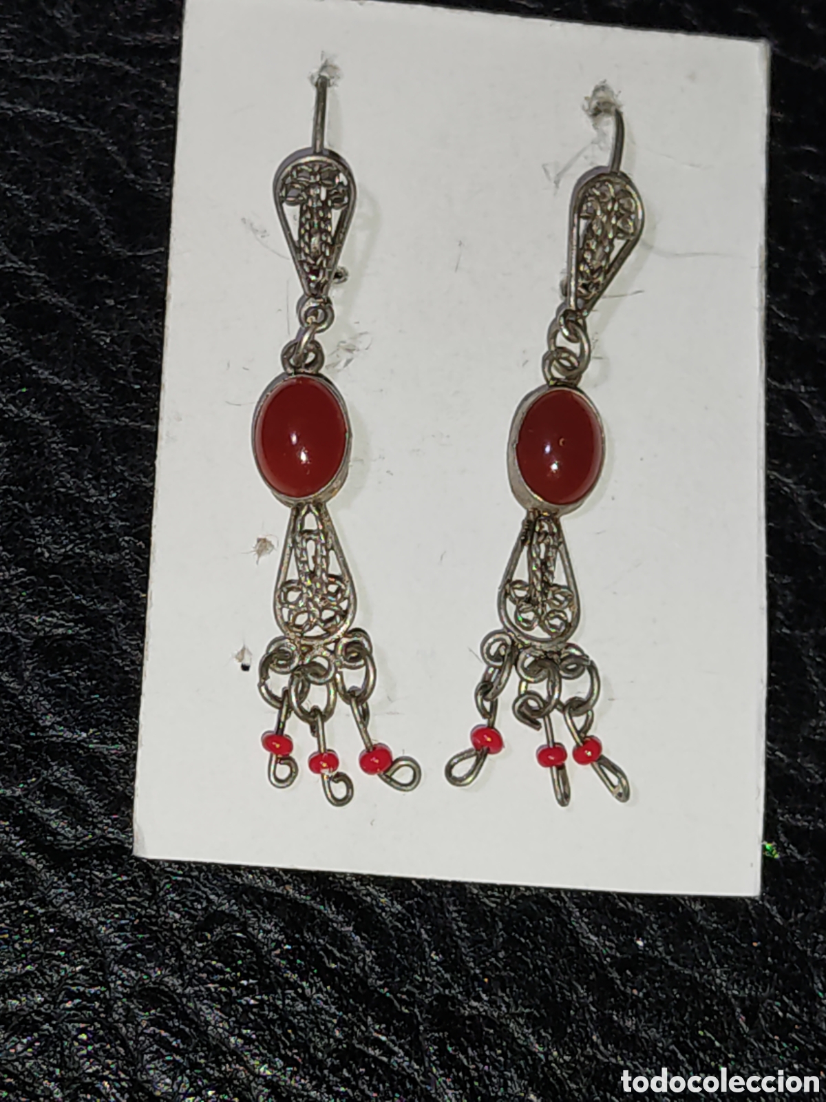 Joyeria: Pendientes de plata filigrana y &aacute;mbar.Vintage. - Foto 1