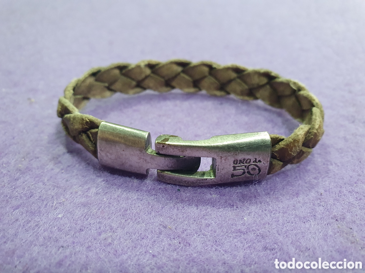Joyeria: Pulsera Uno de 50. Cuero y metal. (L68) - Foto 1