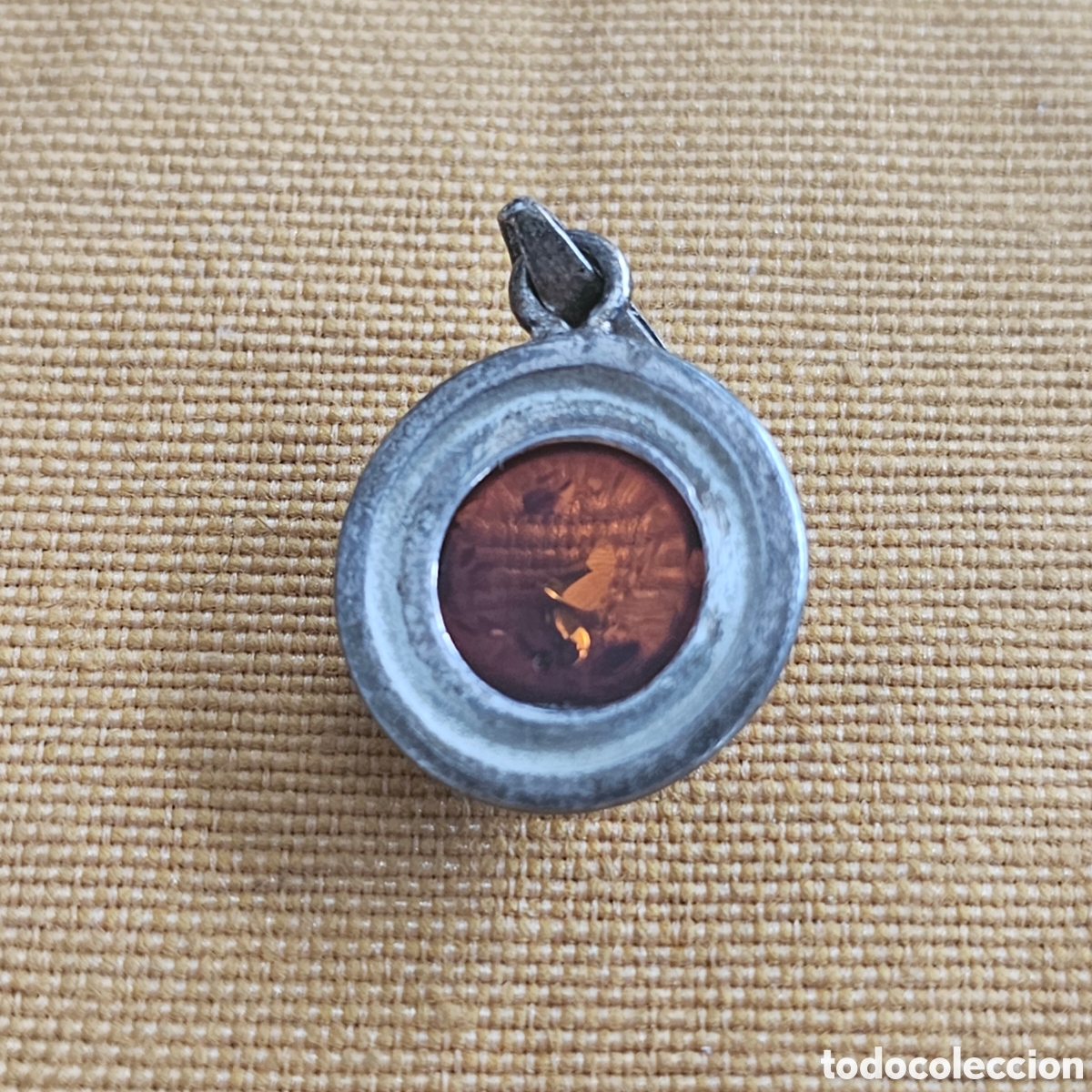Joyeria: ANTIGUO COLGANTE PLATA Y AMBAR - Foto 2