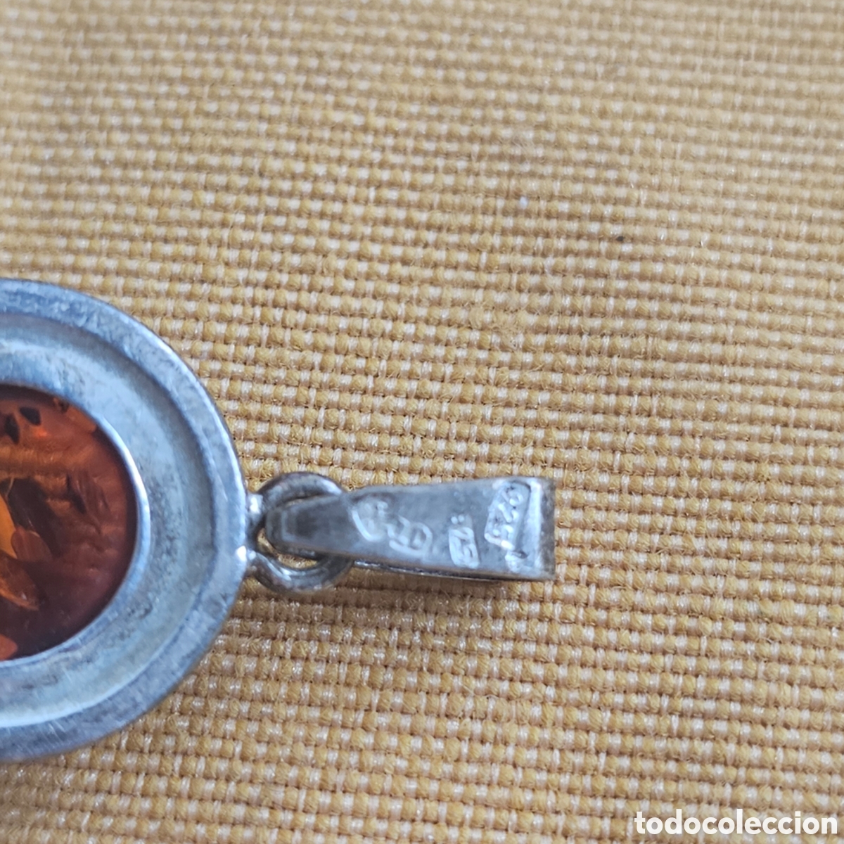 Joyeria: ANTIGUO COLGANTE PLATA Y AMBAR - Foto 3