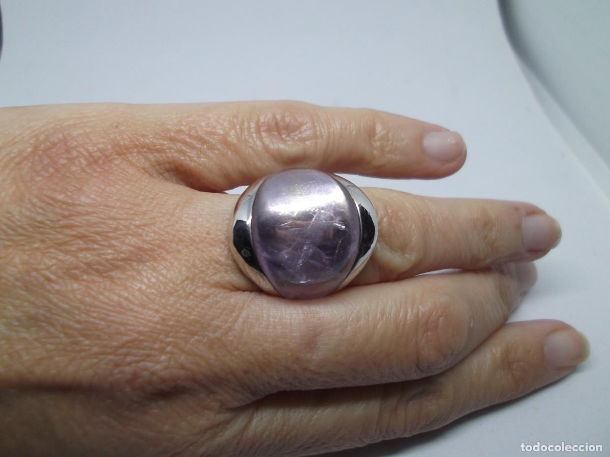 Joyeria: Anillo de plata rodiada con amatista.Luxenter - Foto 2