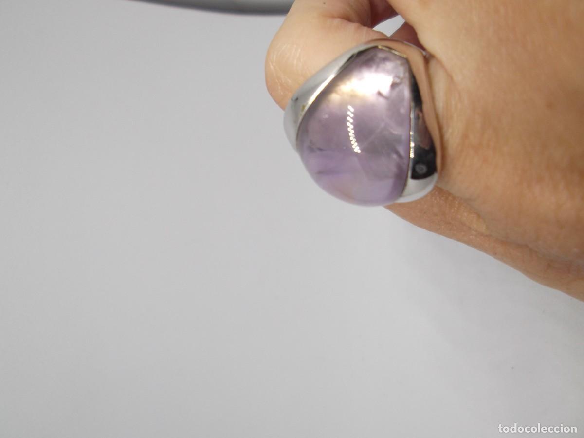 Joyeria: Anillo de plata rodiada con amatista.Luxenter - Foto 3