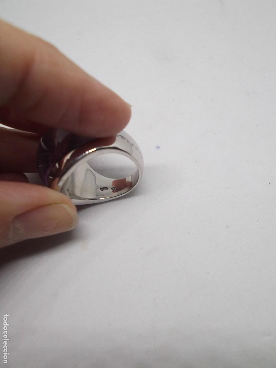 Joyeria: Anillo de plata rodiada con amatista.Luxenter - Foto 6