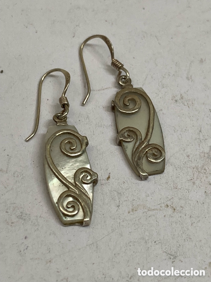 Joyeria: Pendientes de plata y n&aacute;car P118 - Foto 1