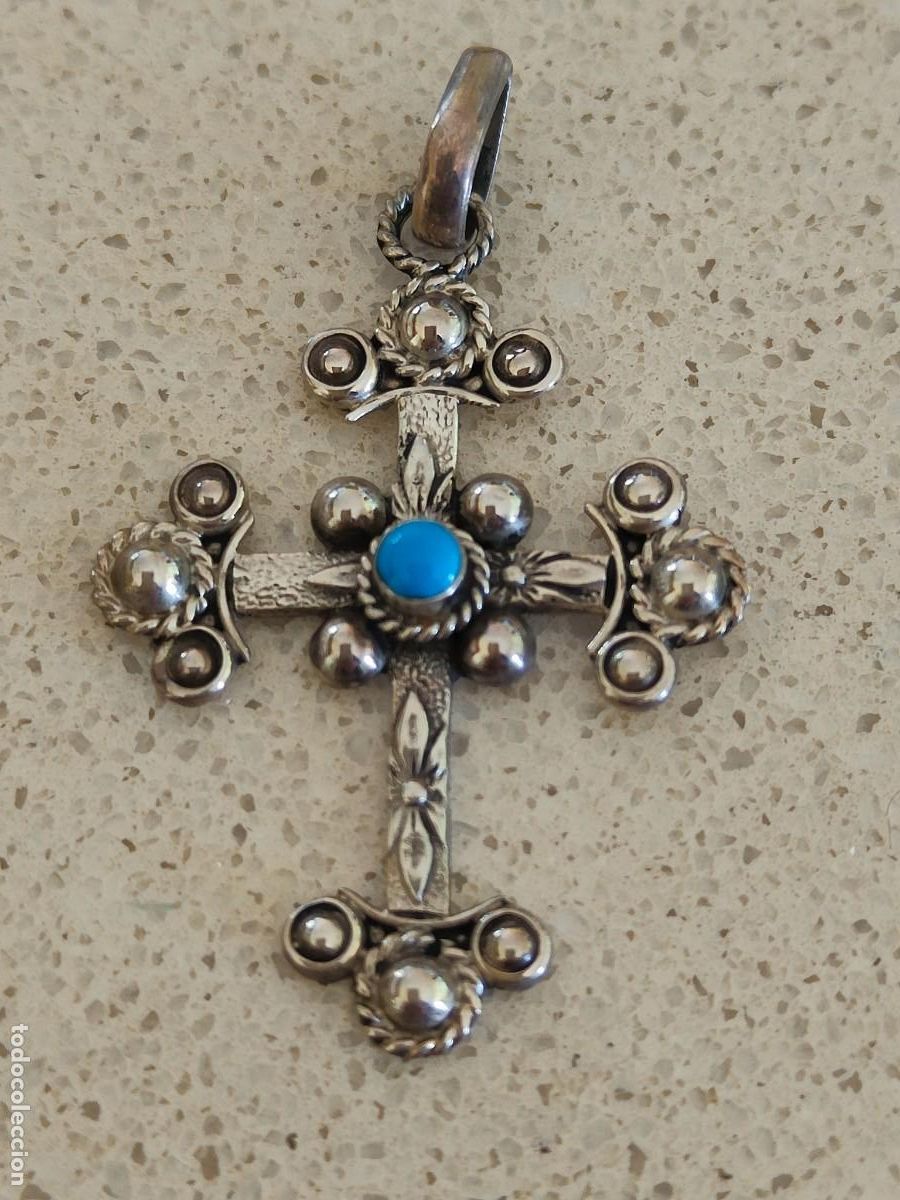 Joyeria: CRUZ LABRADA PLATA Y TURQUESA - Foto 1