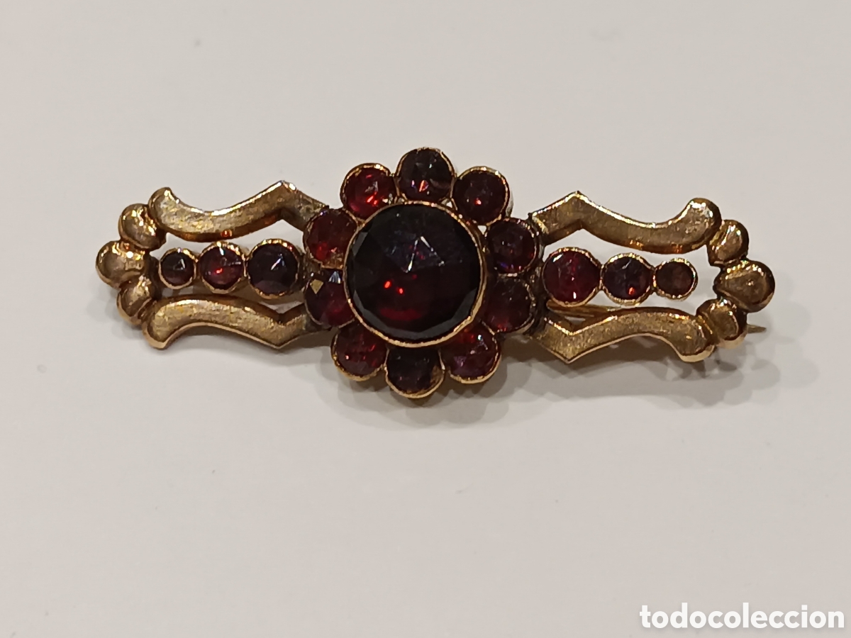 Joyeria: Broche roseton granates y oro 18K - Foto 4