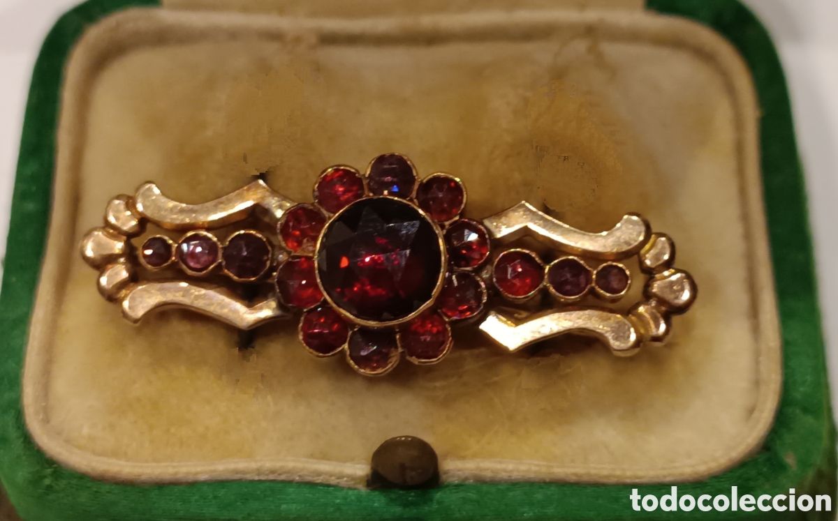 Joyeria: Broche roseton granates y oro 18K - Foto 1