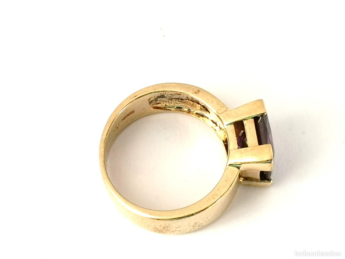 Joyeria: Anillo plata dorada 925 y amatista. - Foto 5