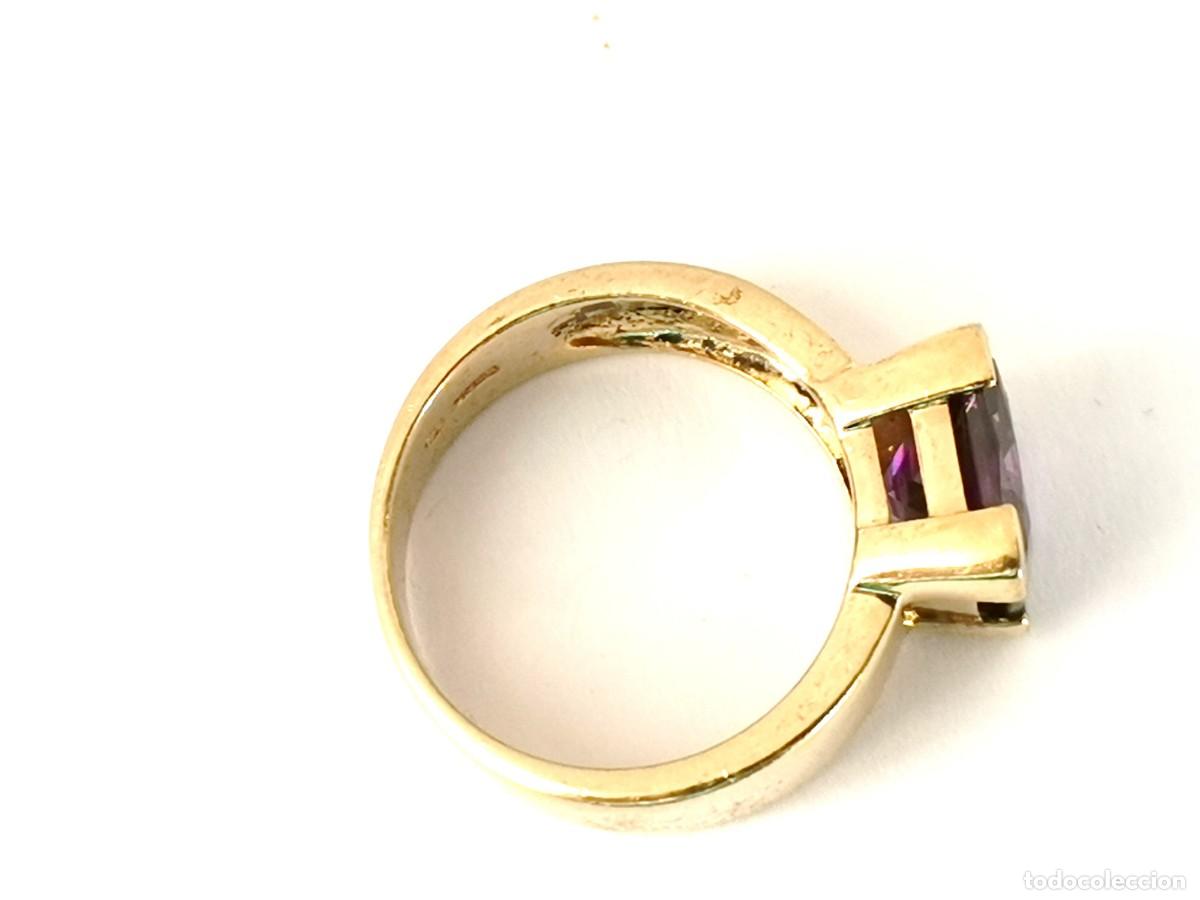 Joyeria: Anillo plata dorada 925 y amatista. - Foto 6