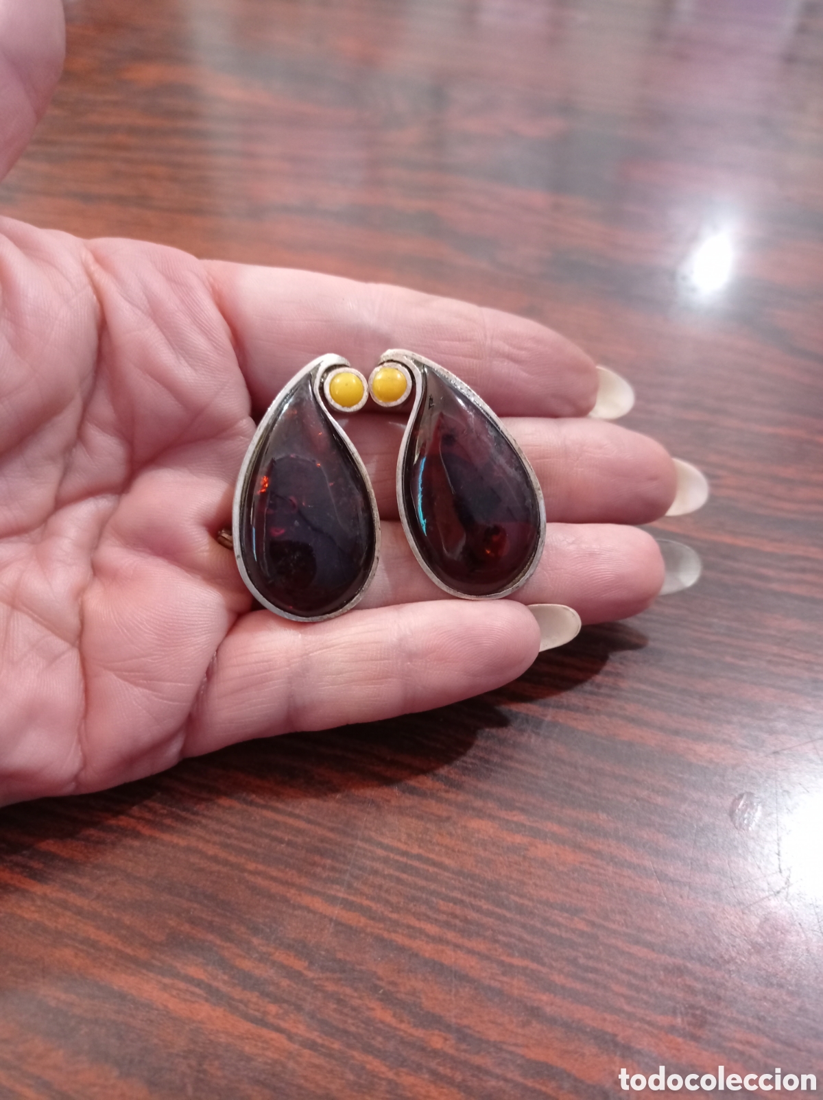 Joyeria: Pendientes de plata y &aacute;mbar B&aacute;ltico - Foto 1