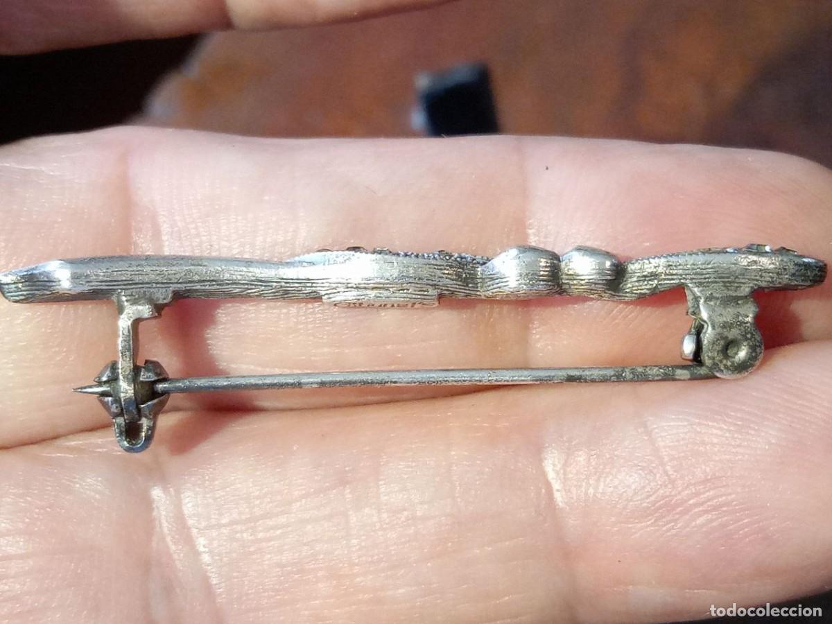 Joyeria: ANTIGUO BROCHE DE PLATA CON CRISTALES 5,2 CM - Foto 4
