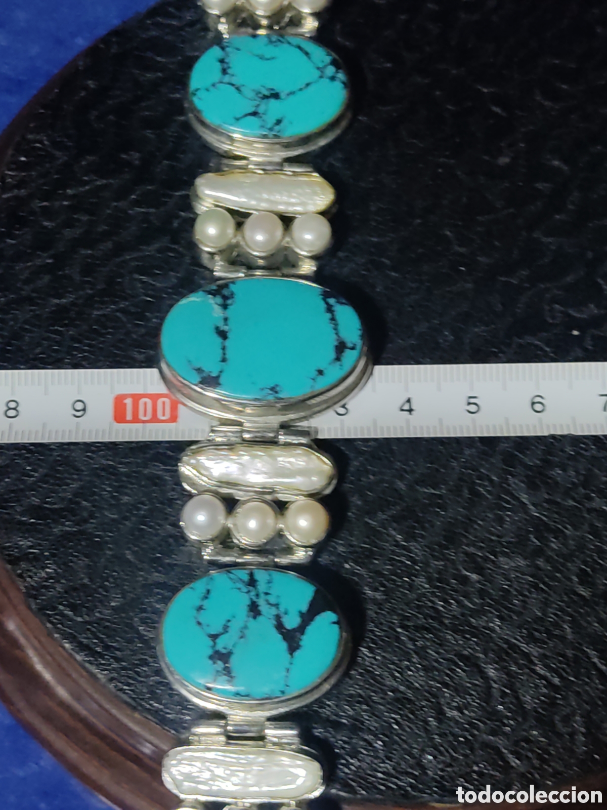Joyeria: Pulsera de turquesa y perlas. - Foto 7