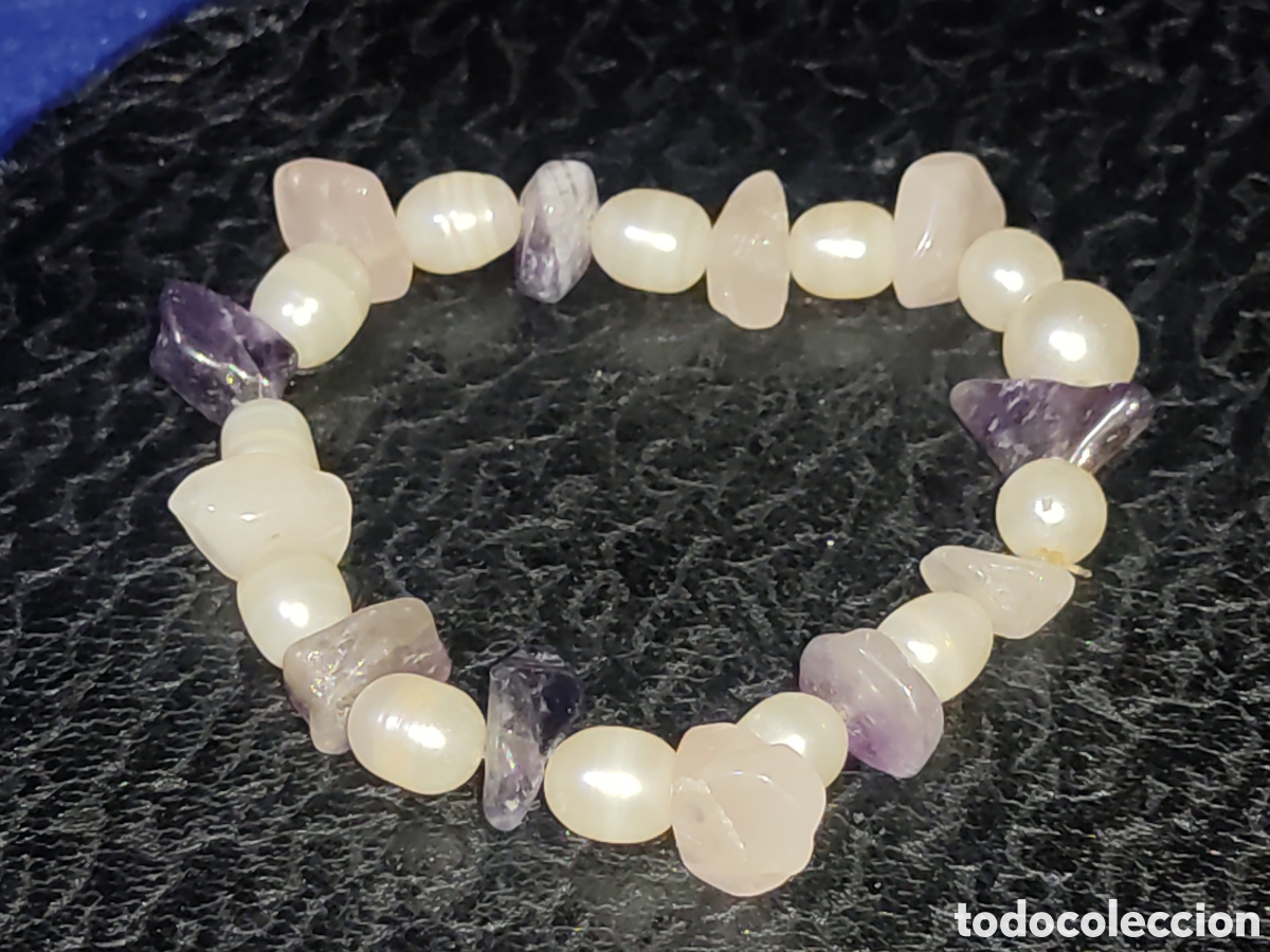 Joyeria: Pulsera de perlas barrocas y amatistas. - Foto 3
