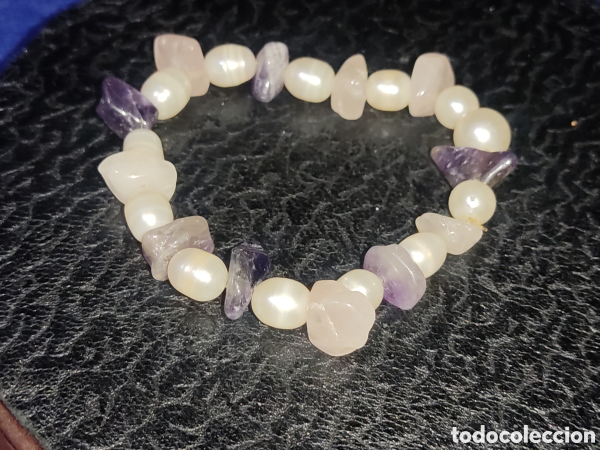 Joyeria: Pulsera de perlas barrocas y amatistas. - Foto 1