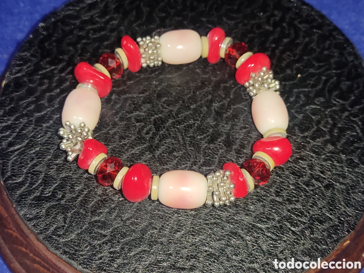 Joyeria: Pulsera de porcelana,cristal y abalorios. - Foto 2
