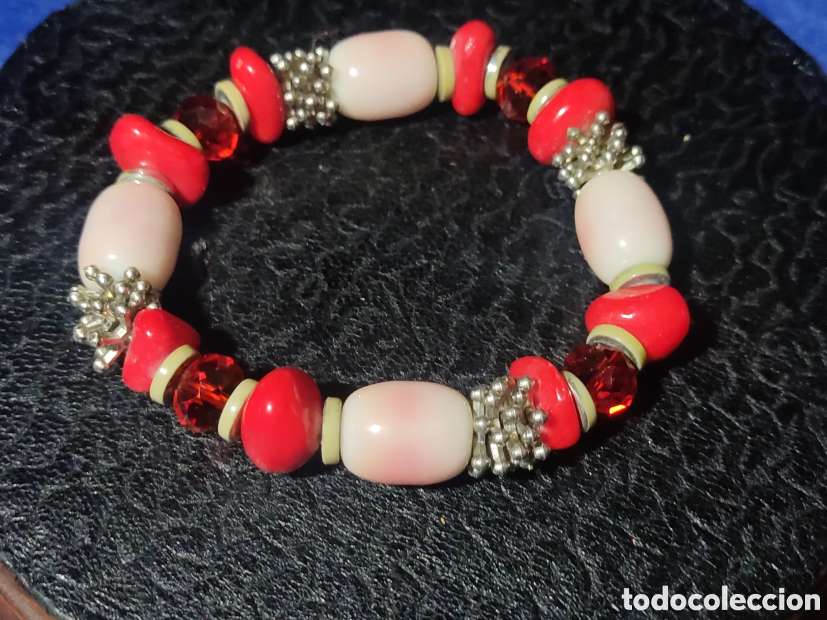 Joyeria: Pulsera de porcelana,cristal y abalorios. - Foto 4
