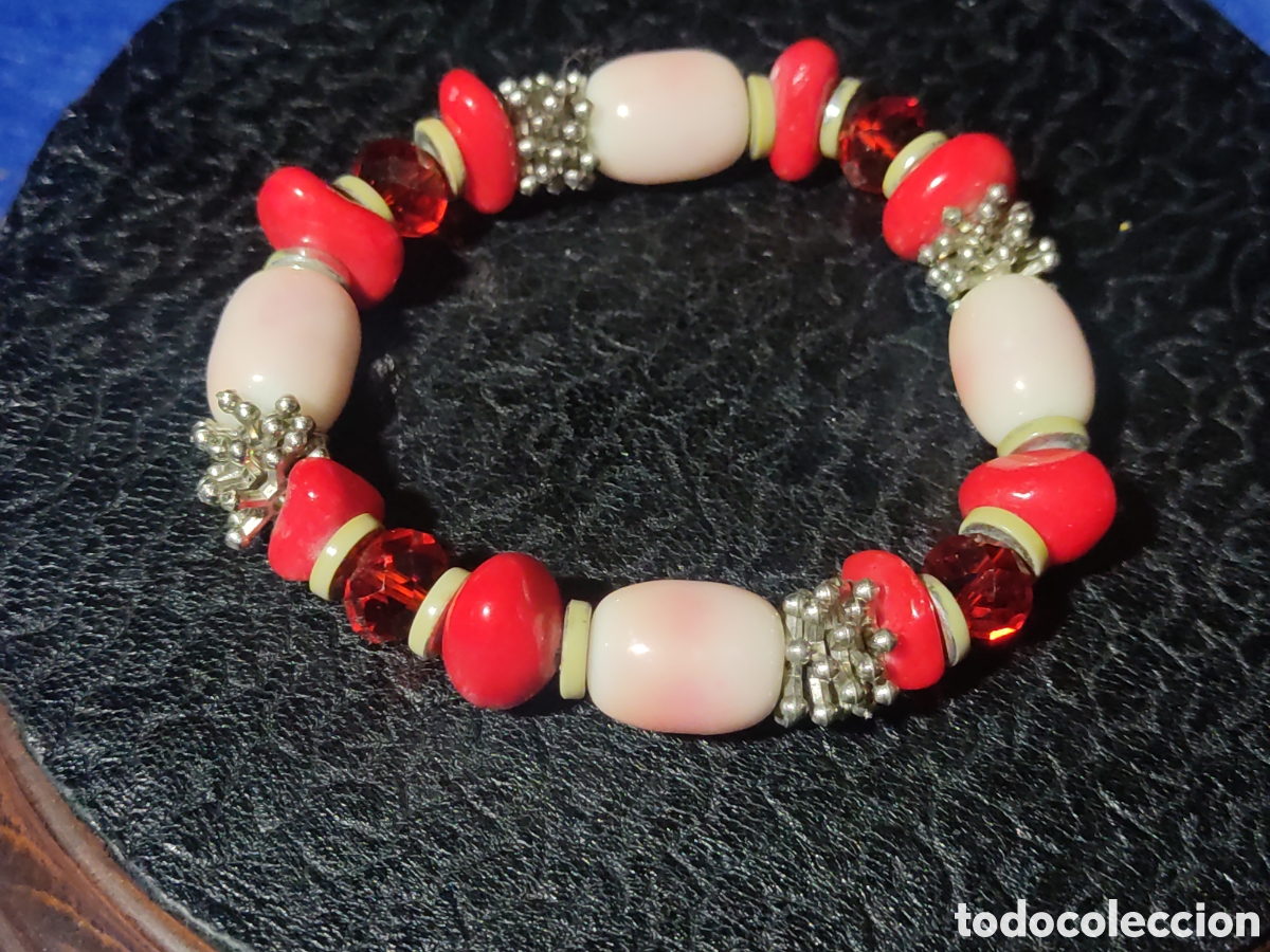 Joyeria: Pulsera de porcelana,cristal y abalorios. - Foto 1