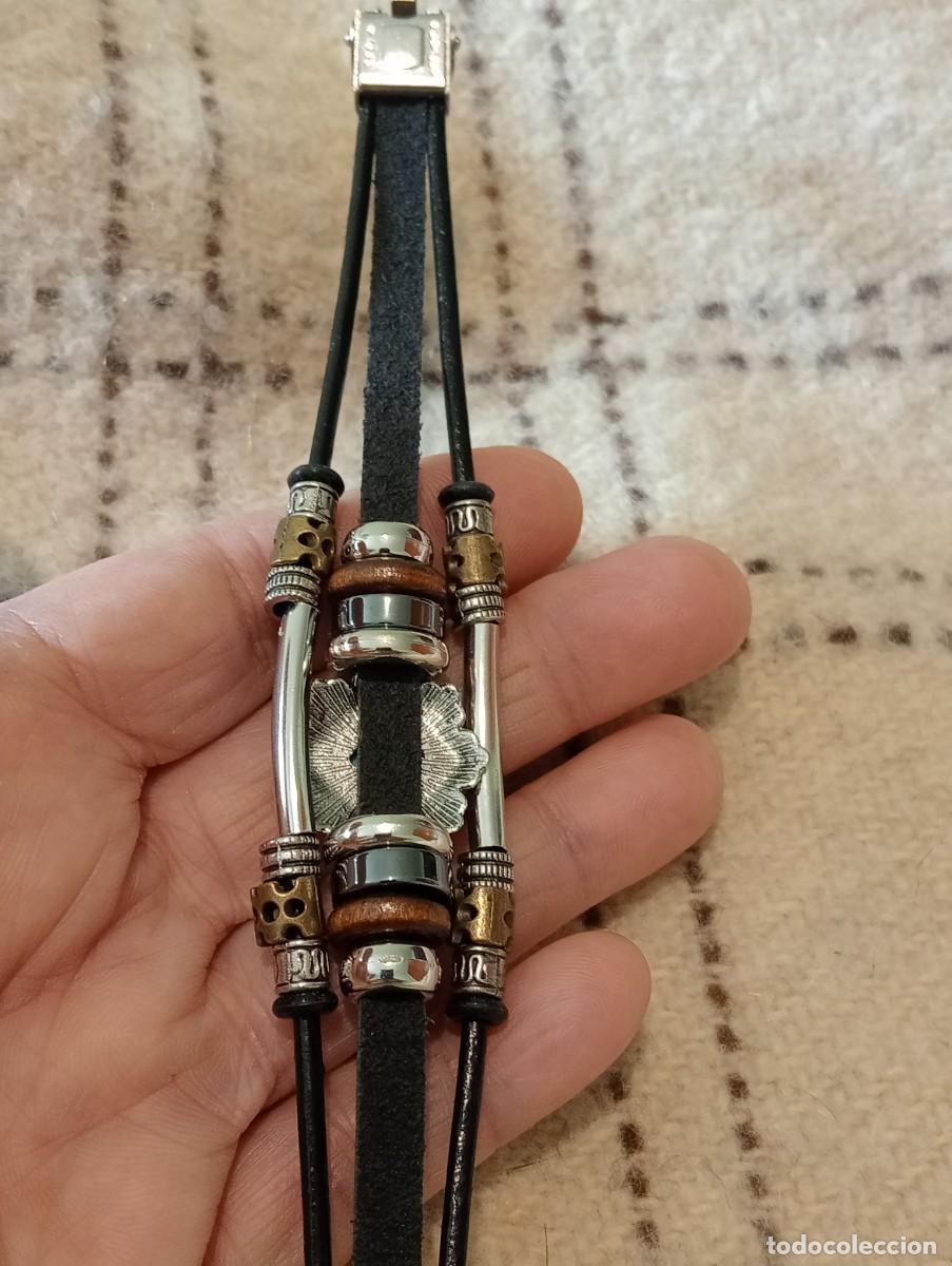 Joyeria: PULSERA DE CUERO NEGRO Y TURQUESA (SIN USAR) - Foto 8
