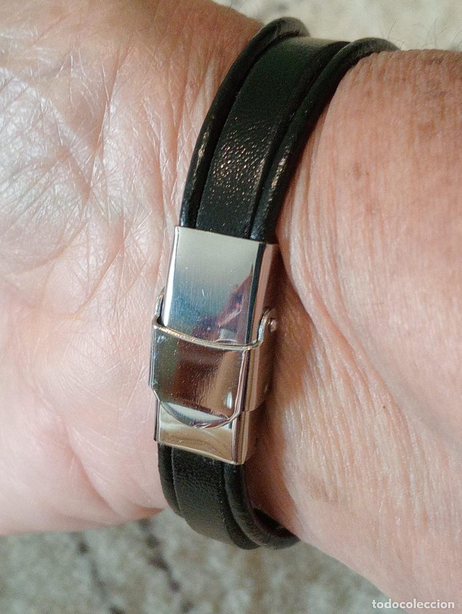 Joyeria: PULSERA DE CUERO NEGRO Y TURQUESA (SIN USAR) - Foto 11