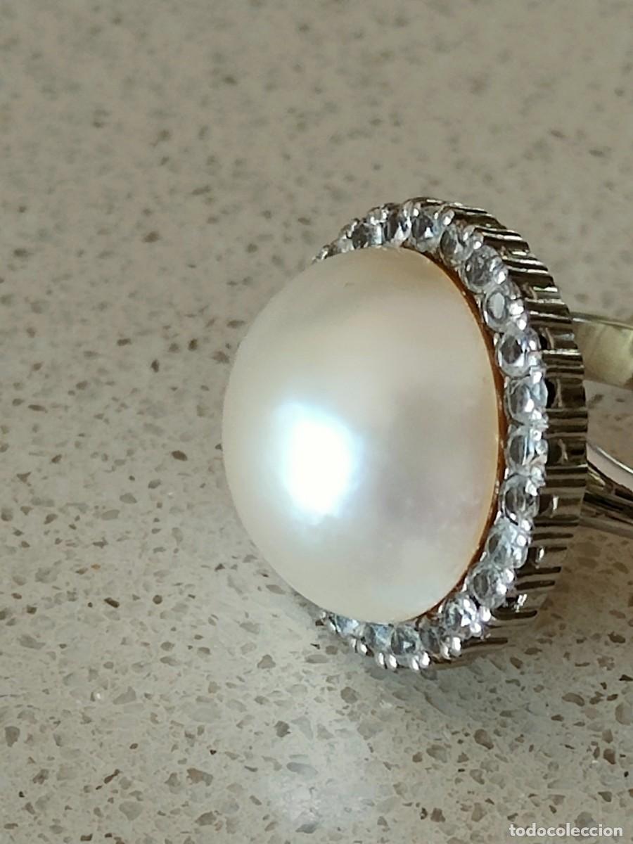 Joyeria: ANILLO ORO BLANCO PERLA JAPONESA Y CIRCONITAS - Foto 4