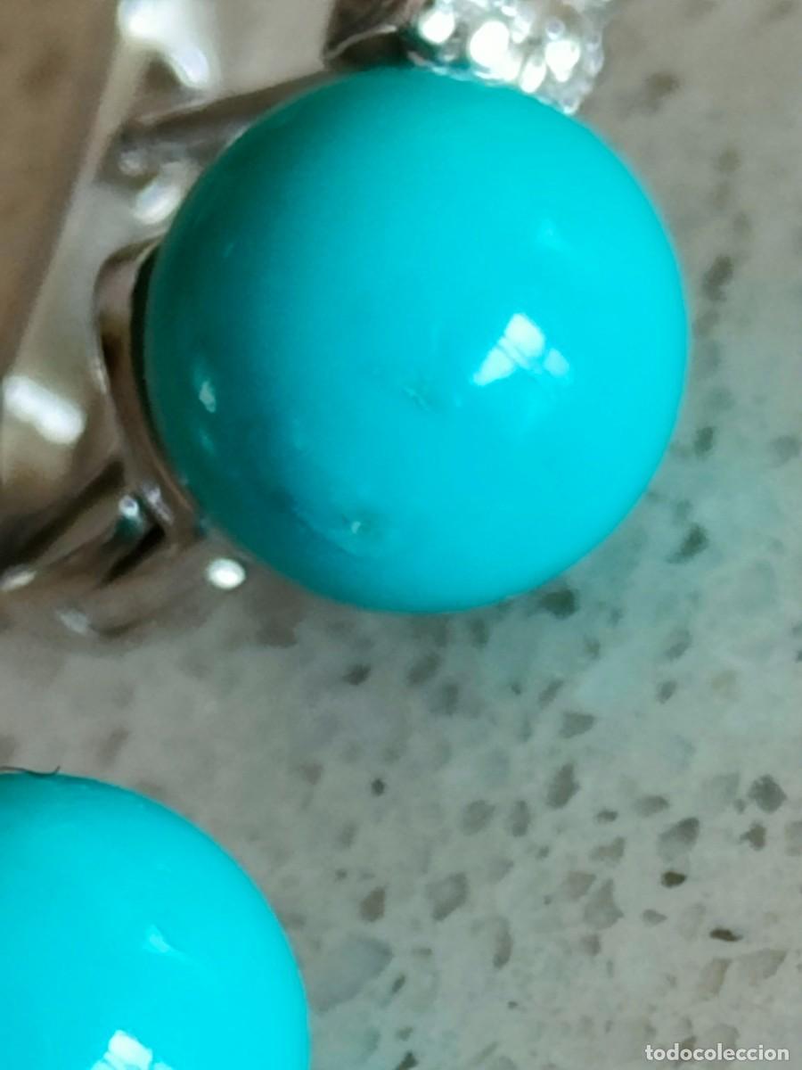 Joyeria: PENDIENTES ORO BRILLANTES Y TURQUESA - Foto 6