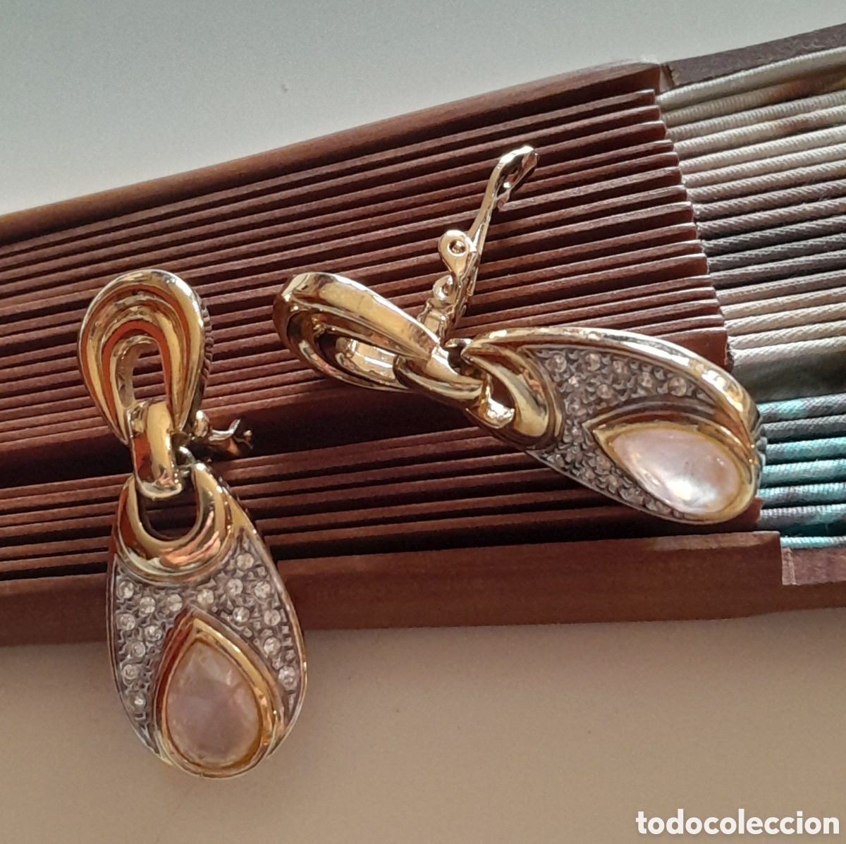 Joyeria: Pendientes estilo Cartier. Cuarzo Rosa.Clip - Foto 3