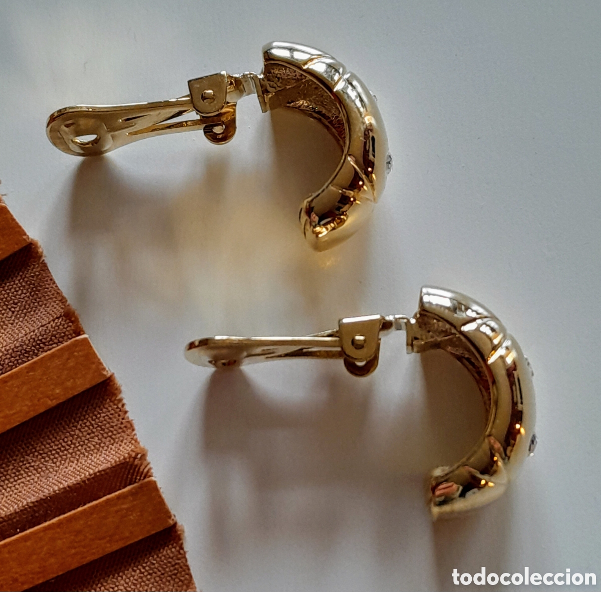 Joyeria: Pendientes chapado en oro con circonios.Clip - Foto 3