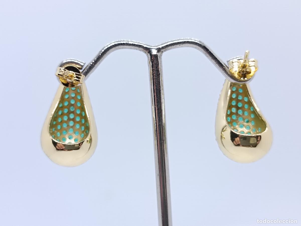 Joyeria: Sofisticados pendientes en oro de 14 quilates con esmeraldas en pav&eacute; - Foto 4
