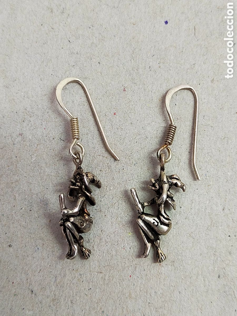 Joyeria: PENDIENTES DE PLATA DE BRUJITA. MARCAS. - Foto 1