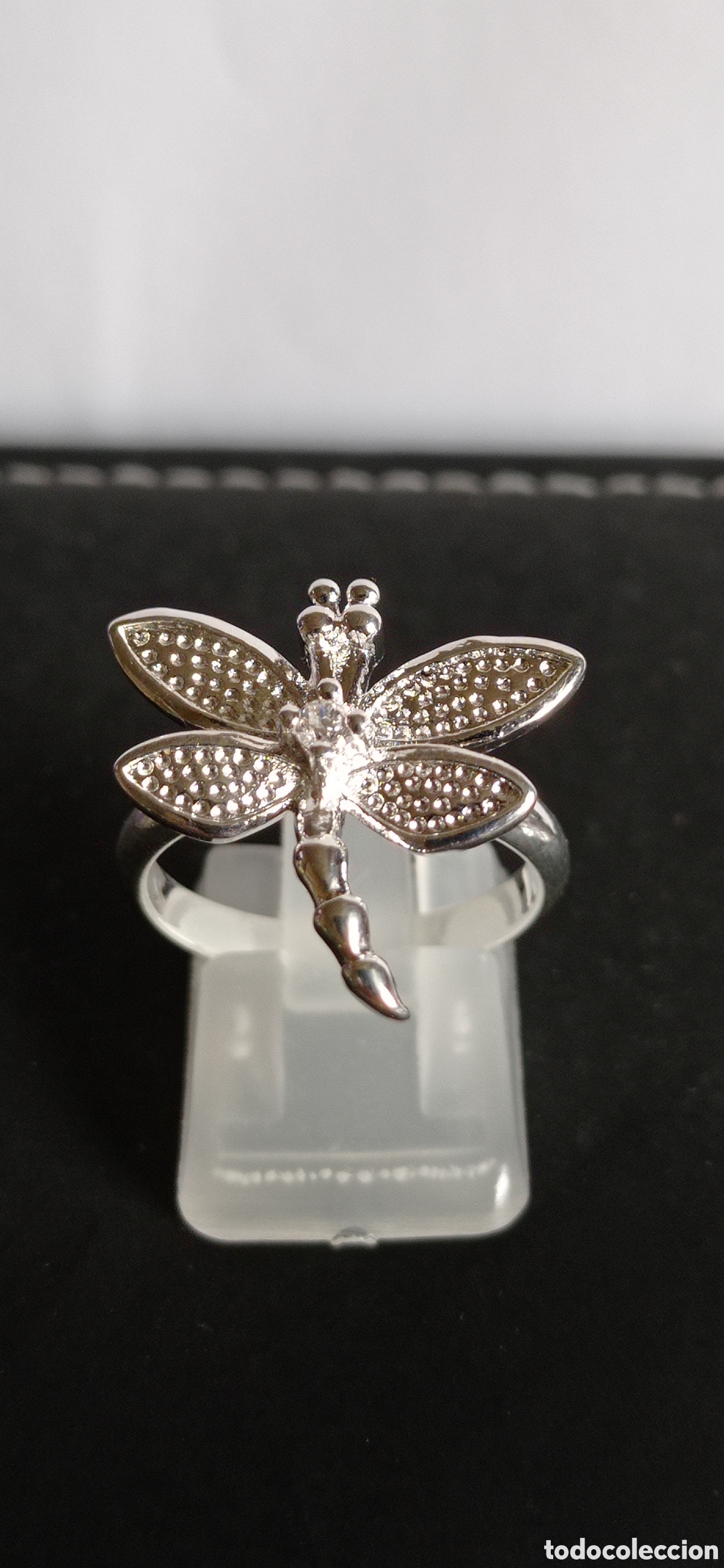 Joyeria: ANILLO / CON FIGURA DE LIBELULA / LABRADA Y CIRCONITAS / EN PLATA - 925 - Foto 3