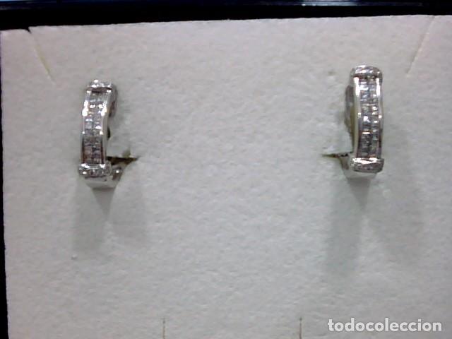 Joyeria: pendientes oro 18 kts con diamantes - Foto 3