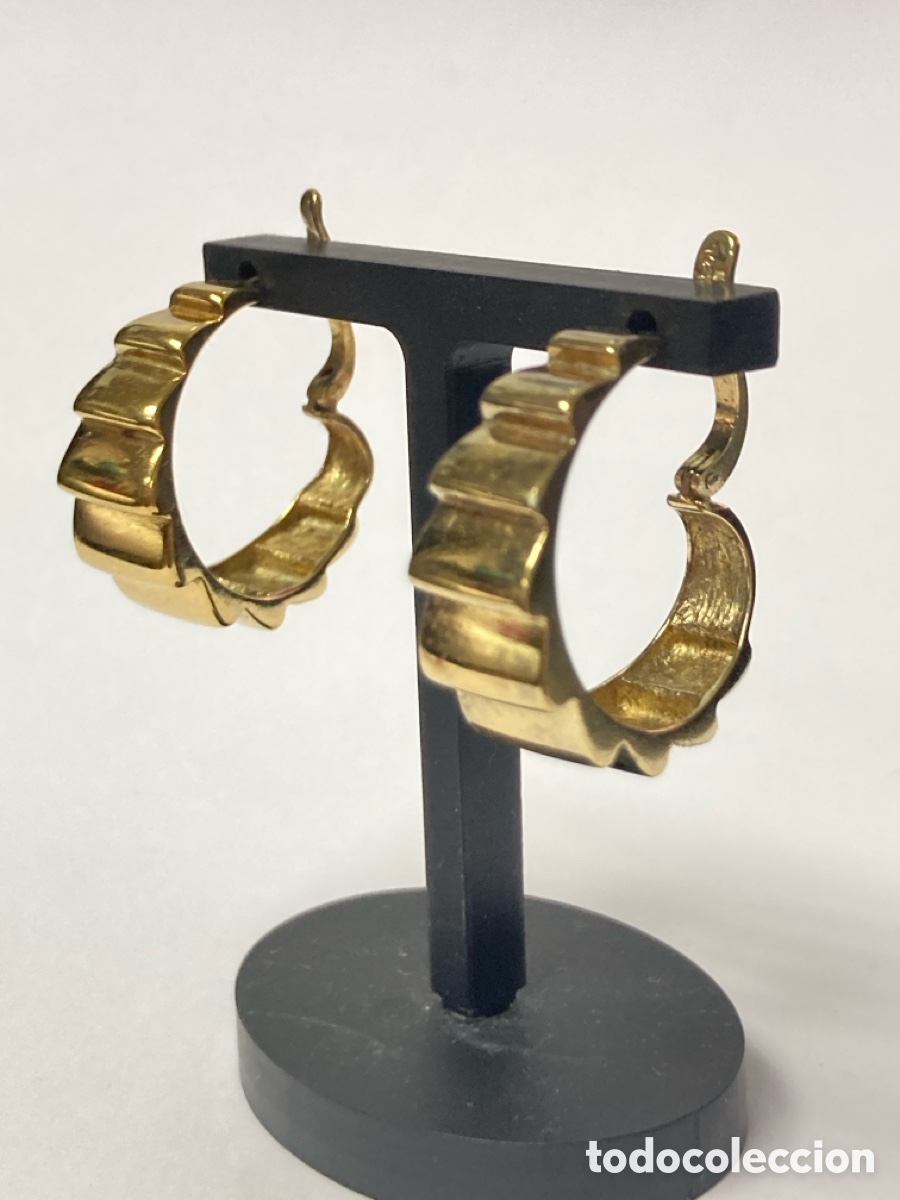 Joyeria: Pendientes de plata chapado de oro/P120 - Foto 2