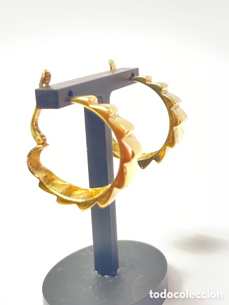 Joyeria: Pendientes de plata chapado de oro/P120 - Foto 3