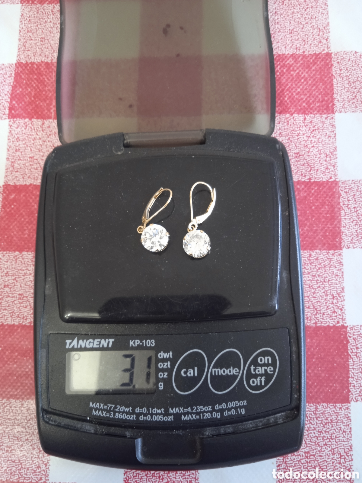 Joyeria: Pendientes de oro 14 con zafiro - Foto 2