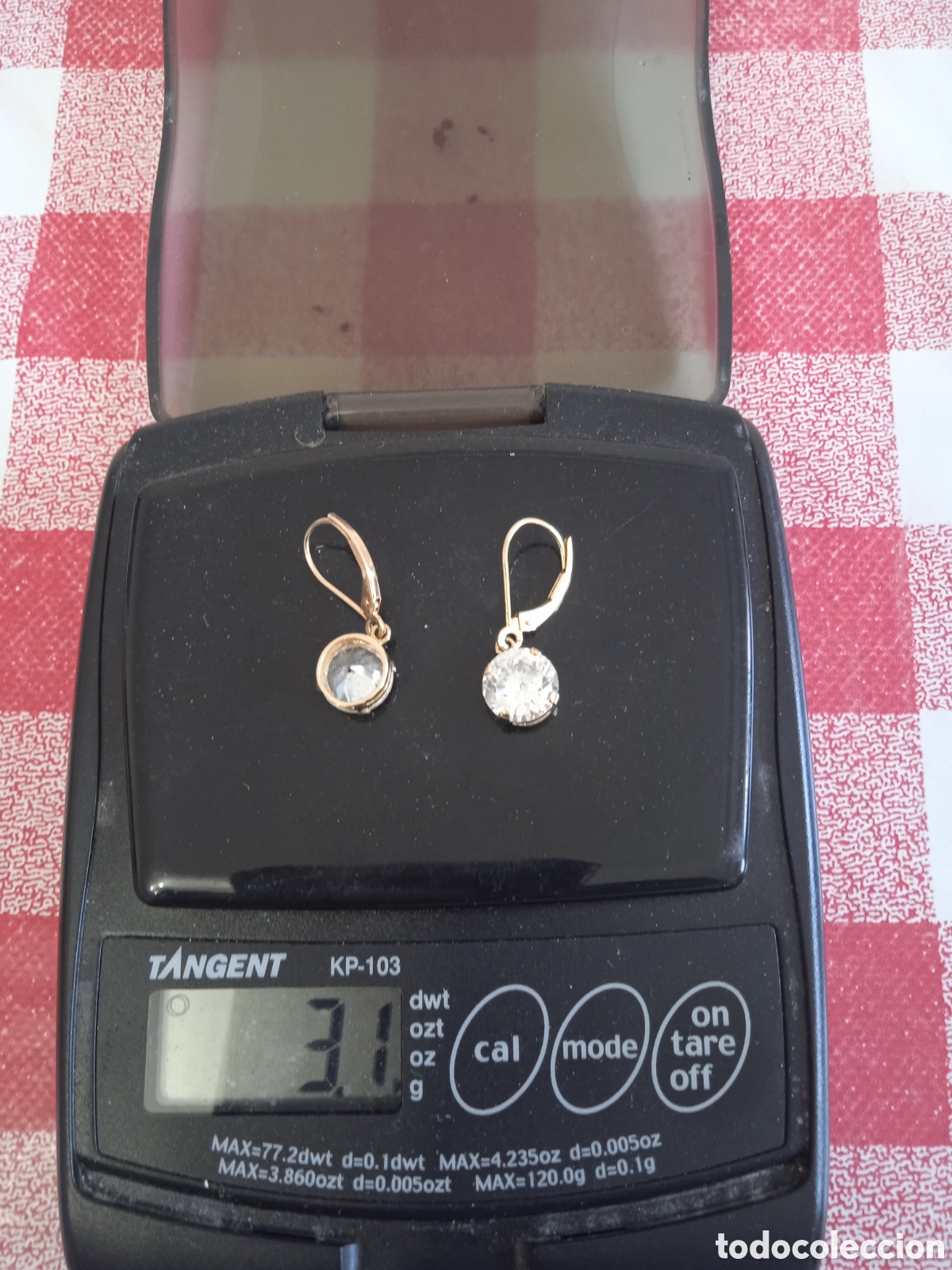 Joyeria: Pendientes de oro 14 con zafiro - Foto 3