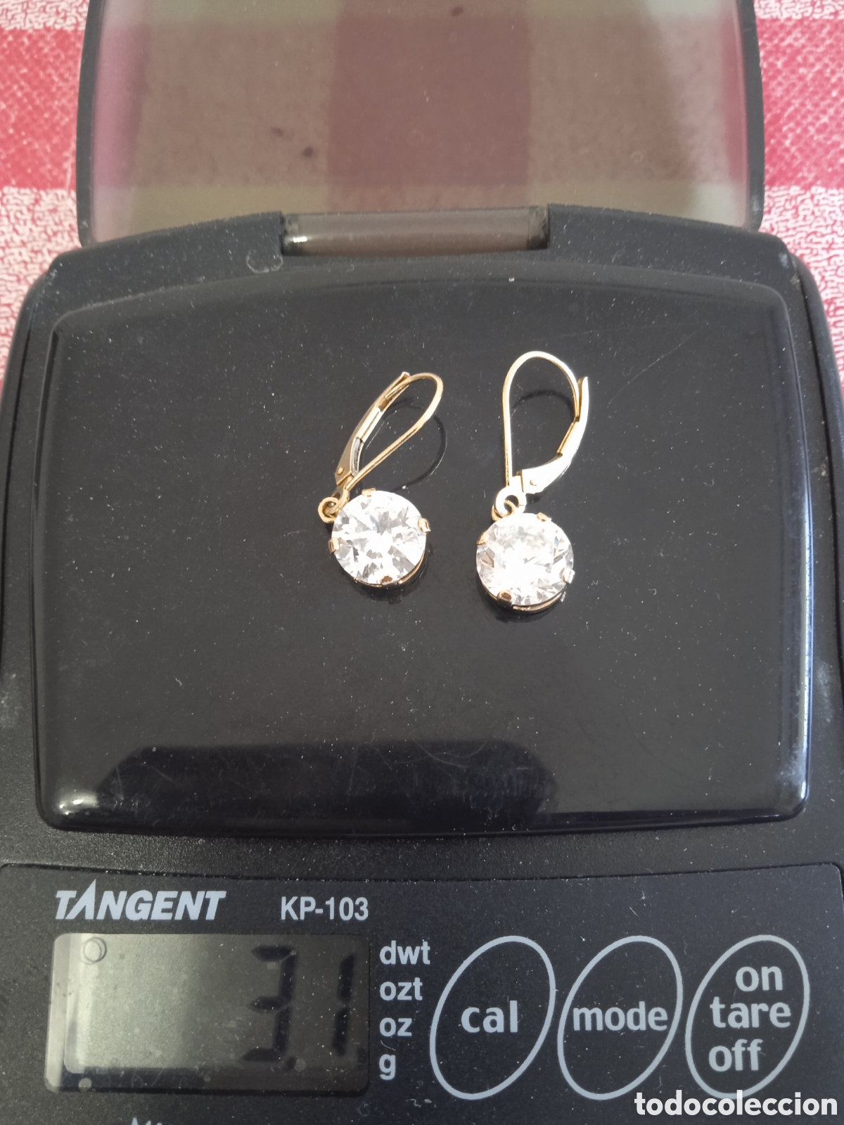 Joyeria: Pendientes de oro 14 con zafiro - Foto 1