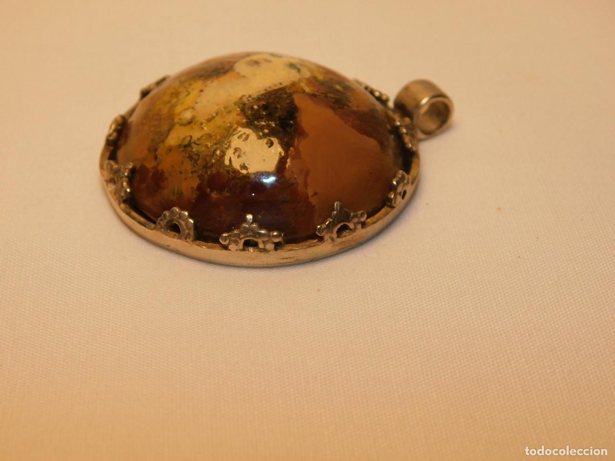 Joyeria: Camafeo de vidrio pintado a mano y engarce de plata - Foto 3