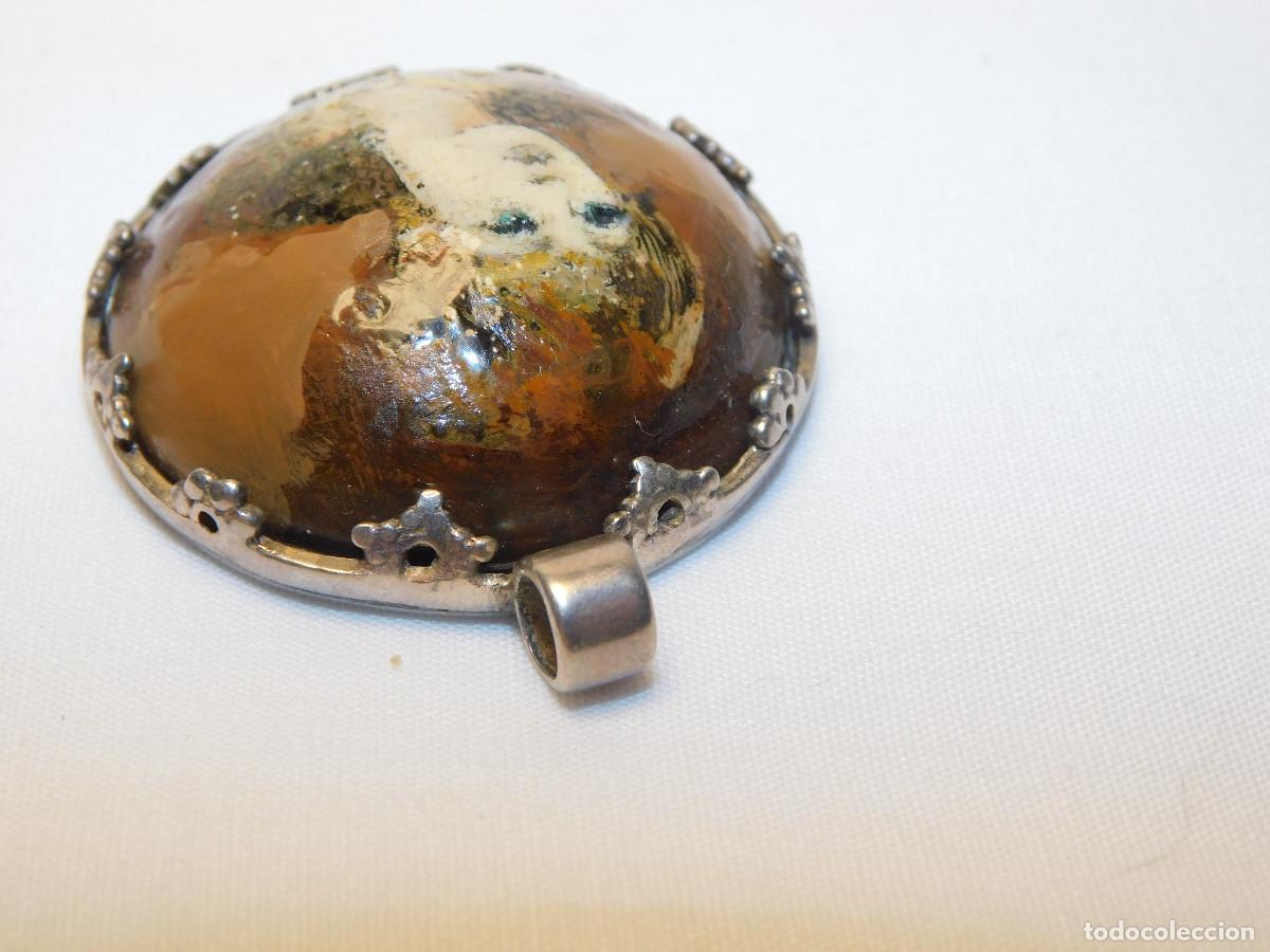 Joyeria: Camafeo de vidrio pintado a mano y engarce de plata - Foto 4