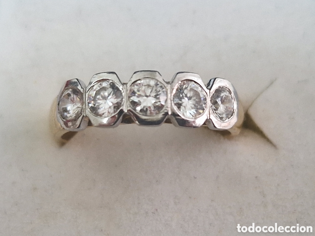 Joyeria: BONITO ANILLO DE ORO 18 K BICOLOR CON CIRCONITAS - Foto 2