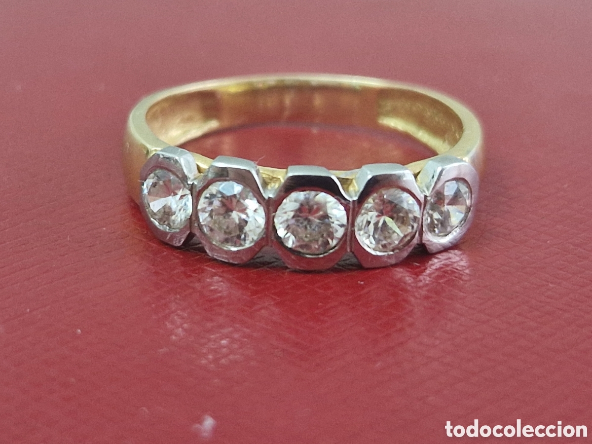 Joyeria: BONITO ANILLO DE ORO 18 K BICOLOR CON CIRCONITAS - Foto 12