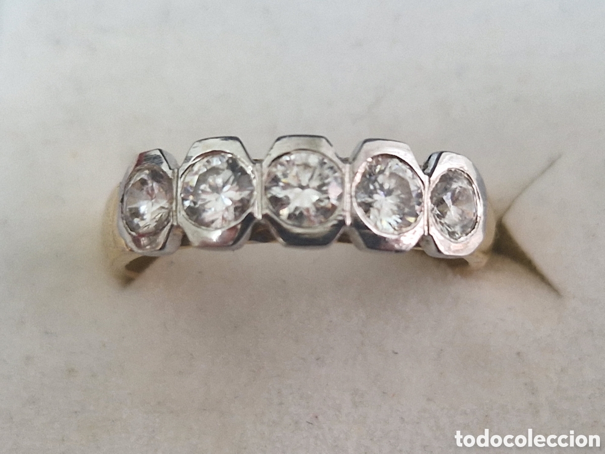 Joyeria: BONITO ANILLO DE ORO 18 K BICOLOR CON CIRCONITAS - Foto 1