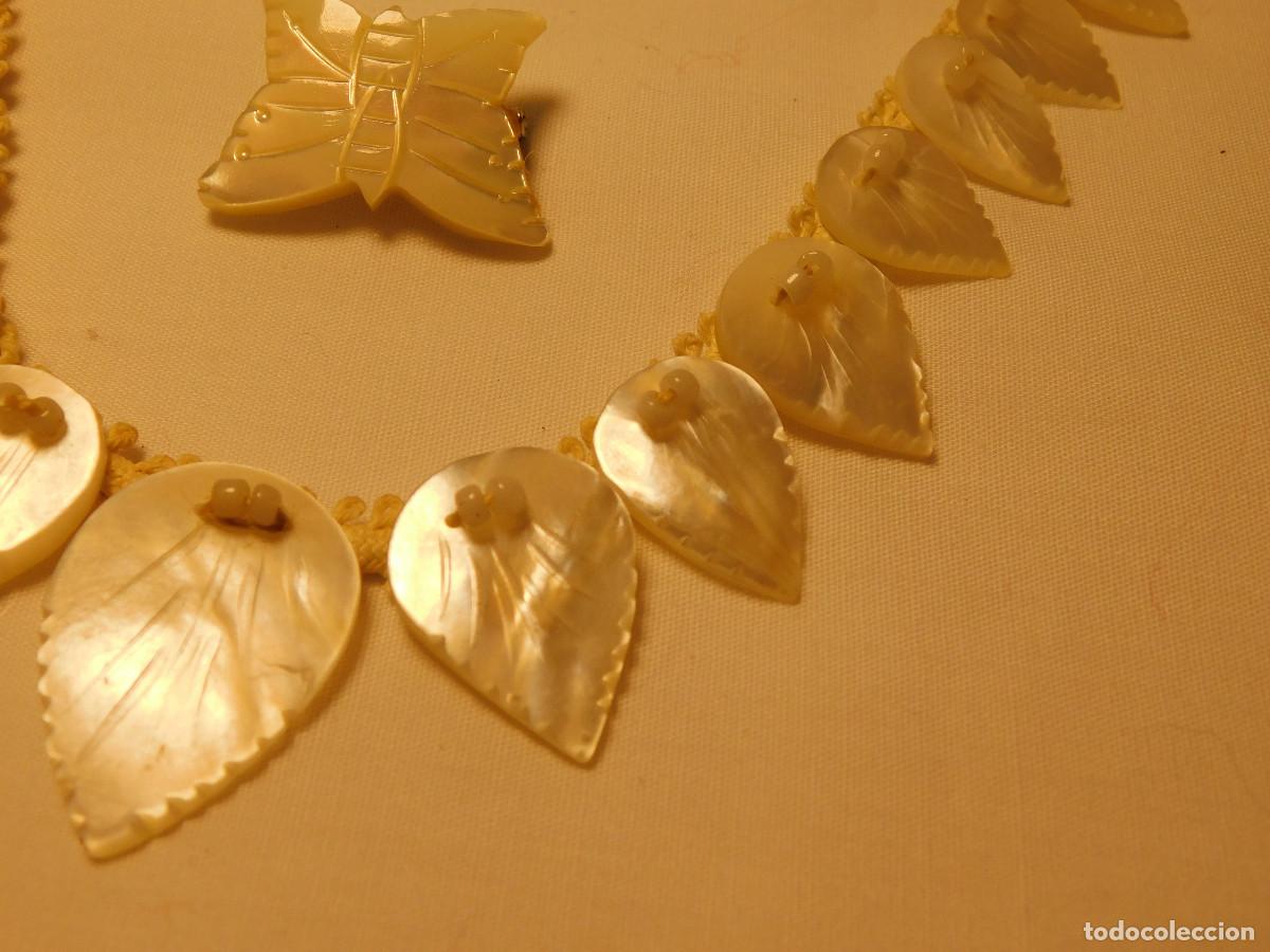 Joyeria: Collar aros y broche en nacar original - Foto 5
