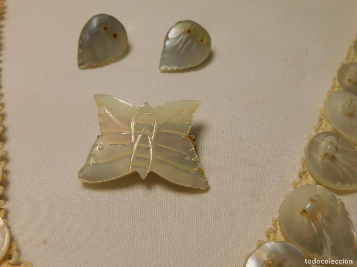 Joyeria: Collar aros y broche en nacar original - Foto 6