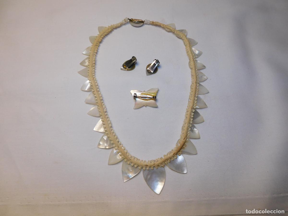 Joyeria: Collar aros y broche en nacar original - Foto 7