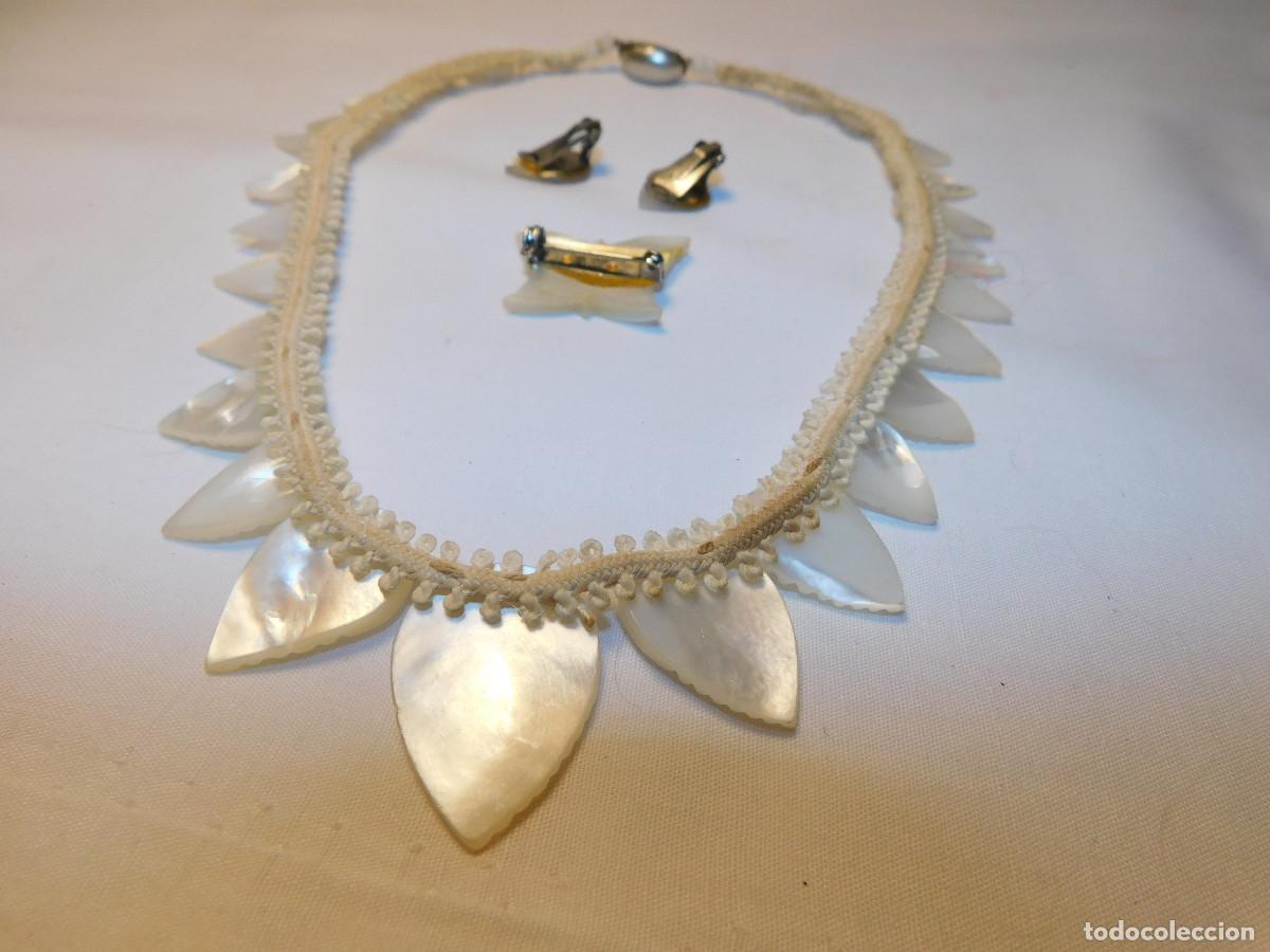 Joyeria: Collar aros y broche en nacar original - Foto 8