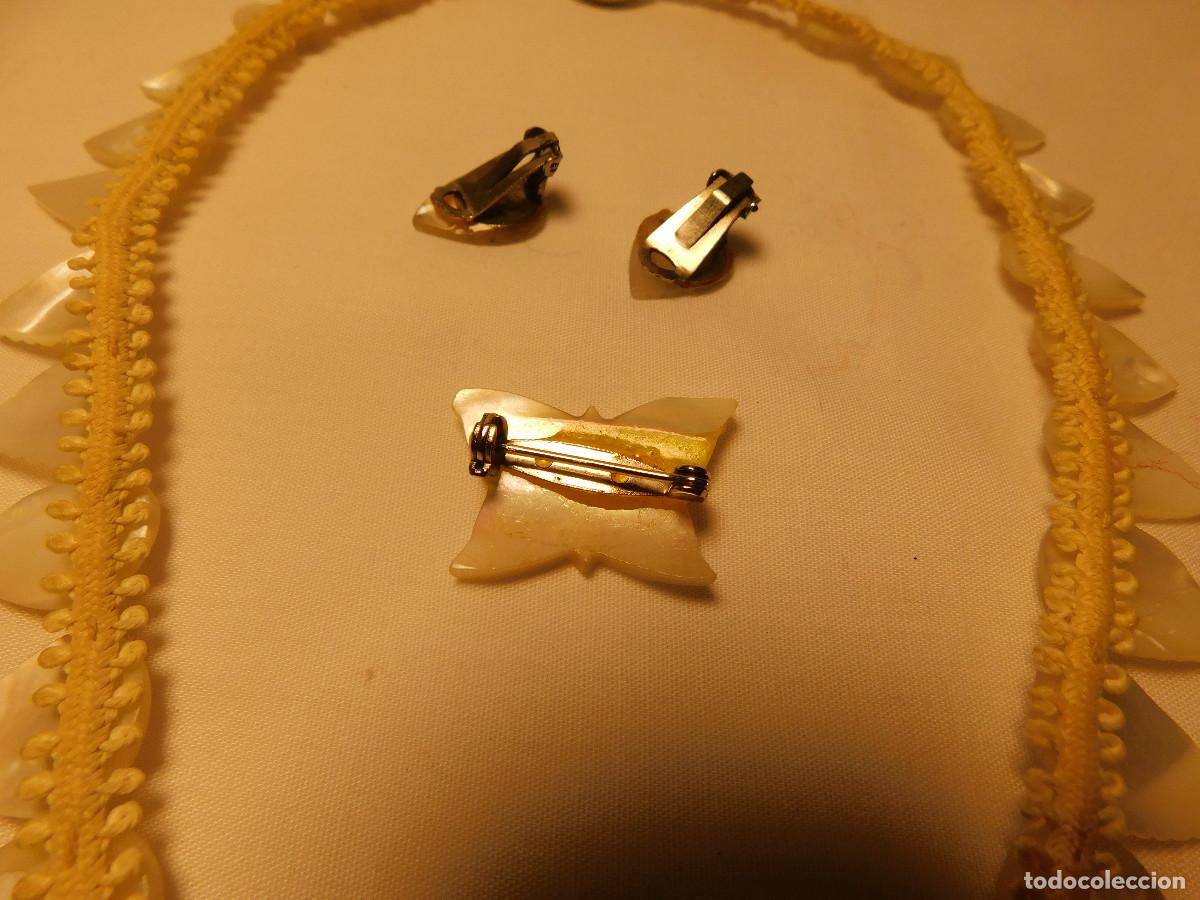 Joyeria: Collar aros y broche en nacar original - Foto 11