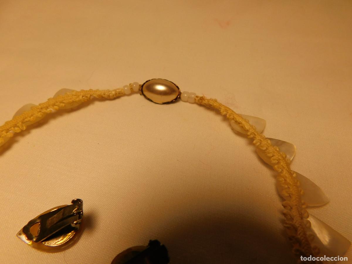 Joyeria: Collar aros y broche en nacar original - Foto 12