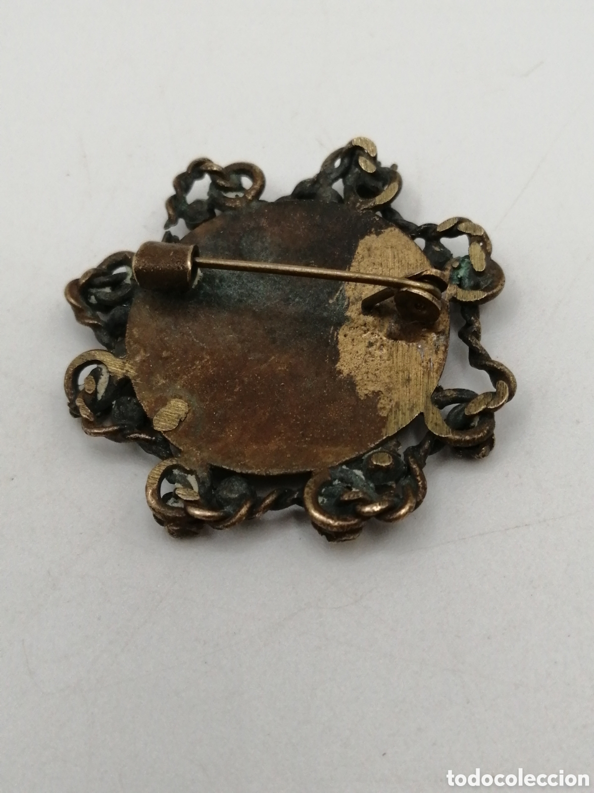 Joyeria: Antiguo broche Art Nouveau bronce - Foto 3